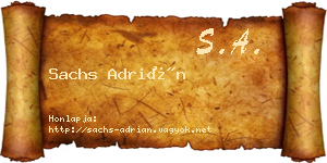 Sachs Adrián névjegykártya